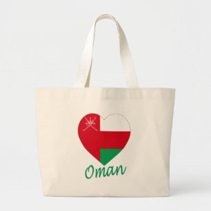 Bolsa Tote Grande Coração da bandeira de Oman