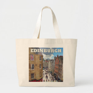 Bolsa Tote Grande Coração da Escócia: Sacola de Mão de Edimburgo