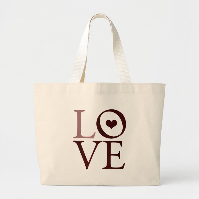Bolsa Tote Grande coração do amor (Frente)
