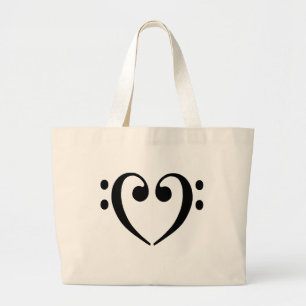 Bolsa Tote Grande Coração do Clef baixo