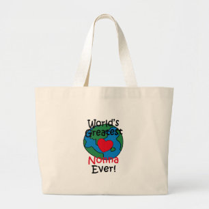 Bolsa Tote Grande Coração do Nonna do mundo o grande