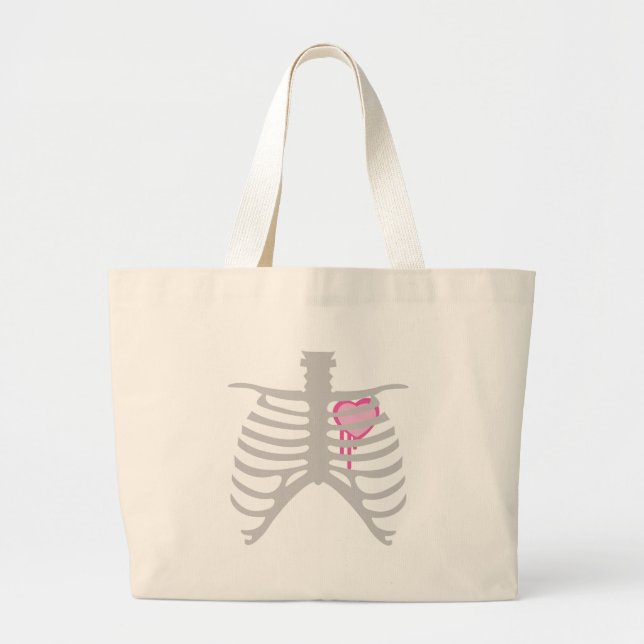 Bolsa Tote Grande Coração Pingando no Tórax (Frente)