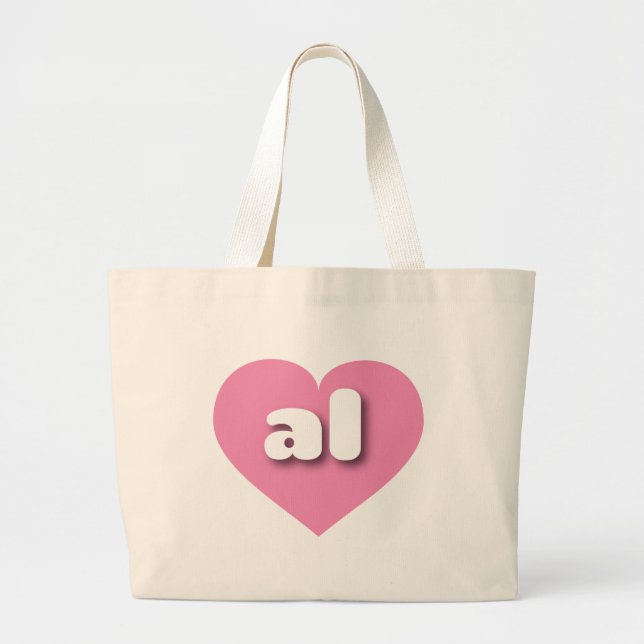 Bolsa Tote Grande Coração rosa do Alabama - Eu amo al (Frente)