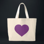 Bolsa Tote Grande Coração Roxo<br><div class="desc">Esta bolsa de tote tem um coração roxo.</div>