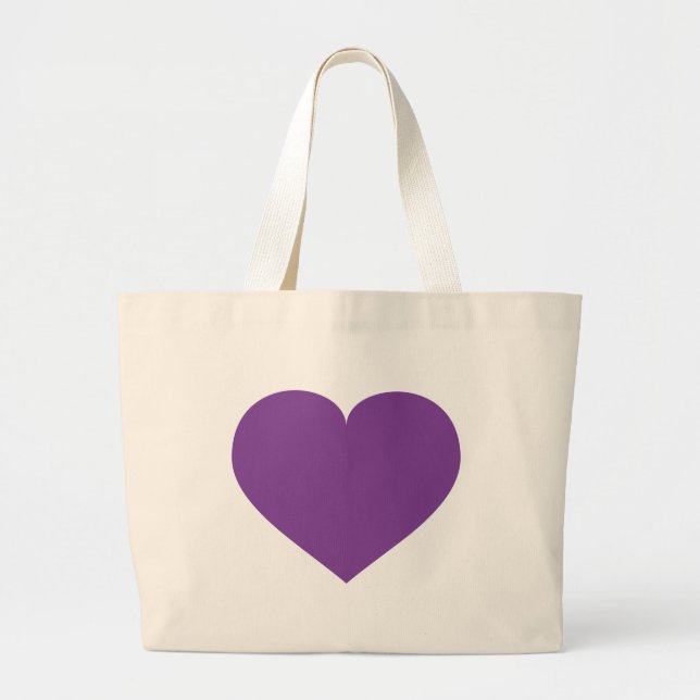 Bolsa Tote Grande Coração Roxo (Frente)