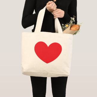 Bolsa Tote Grande Coração vermelho grande