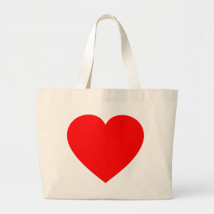 Bolsa Tote Grande Coração vermelho liso