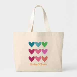 Bolsa Tote Grande Corações Bonitos e Divertidos Mãe da Noiva Casamen
