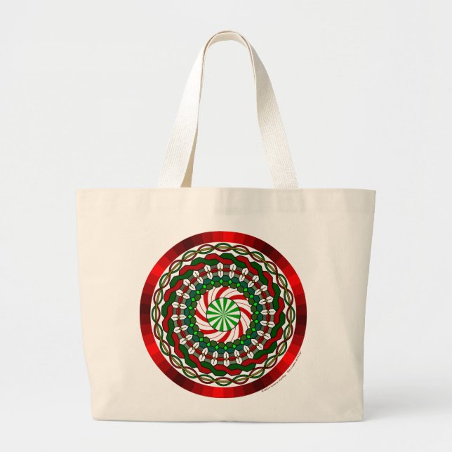 Bolsa Tote Grande Cores do Saco de Tote de Natal (Frente)