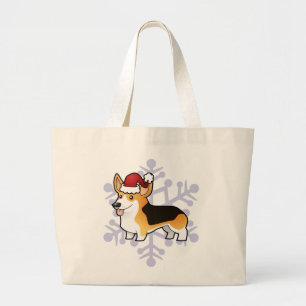 Bolsa Tote Grande Corgi de Galês do Pembroke do Natal