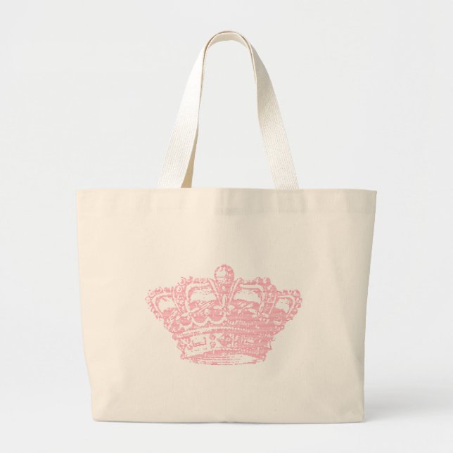 Bolsa Tote Grande Coroa cor-de-rosa (Frente)
