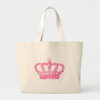 Bolsa Tote Grande Coroa cor-de-rosa