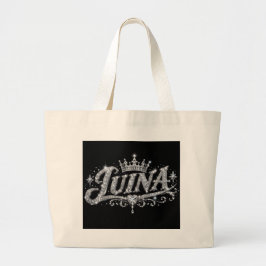 Bolsa Tote Grande Coroa de Diamante de Luxo LUINA com Nome Personali