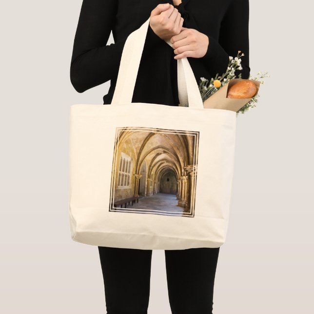 Bolsa Tote Grande Corredor da Claustro da Catedral Em Arco (Frente (produto))
