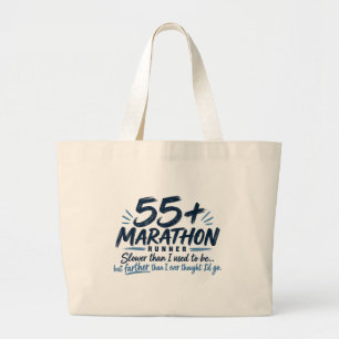 Bolsa Tote Grande Corredor de Maratona 55+ Mais Lento Mas Mais Longe