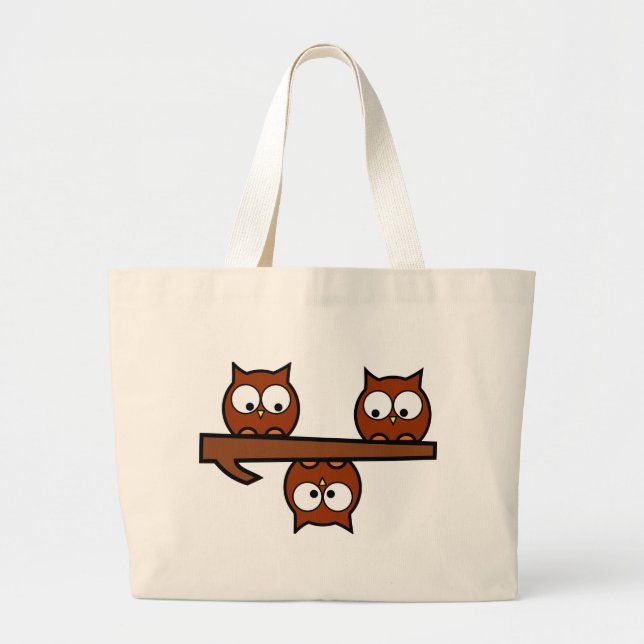 Bolsa Tote Grande Corujas subtis (Frente)