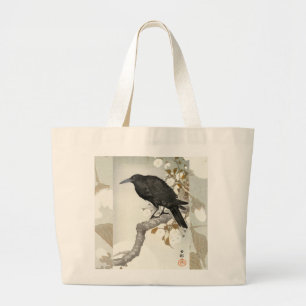 Bolsa Tote Grande Corvo Koson Japonês Pássaro Corvo