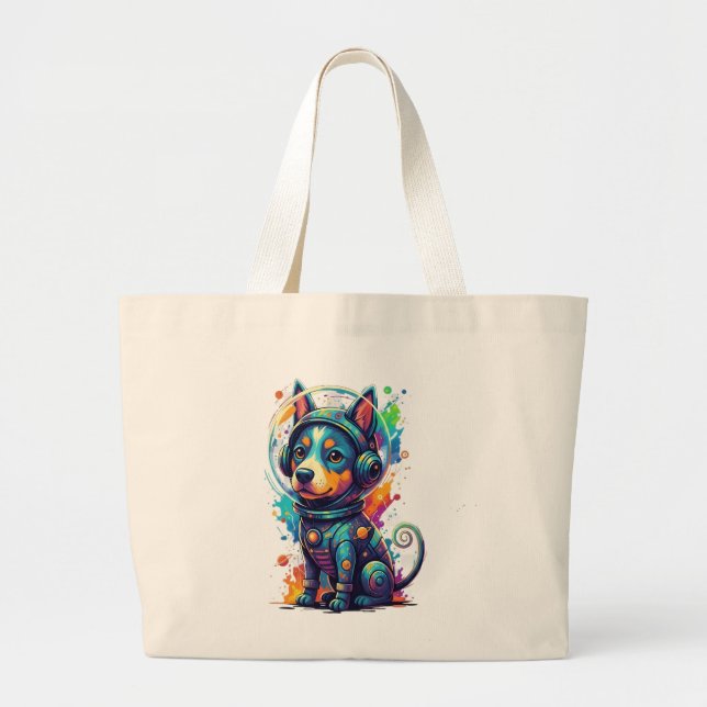 Bolsa Tote Grande Cosmic Pup Astronaut - Tote (Frente)