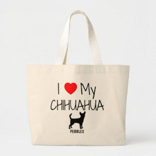 Bolsa Tote Grande Costume Amo Meu Chihuahua