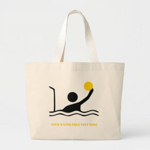 Bolsa Tote Grande Costume da silhueta do preto do jogador do pólo