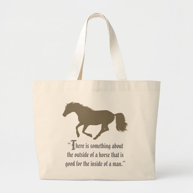 Bolsa Tote Grande Cotação Silhuette Horse (Frente)