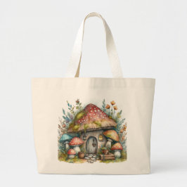 Bolsa Tote Grande Cottagewitch Mushroom Folklore Spooky Boho Fashion