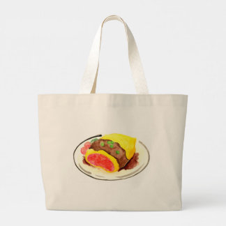 Bolsa Tote Grande Cozinha japonesa. Arroz de omelete.