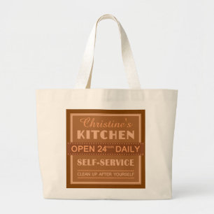 Bolsa Tote Grande Cozinha - nome personalizado - sacos de tote