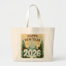 Bolsa Tote Grande cozy happy new year 2026 tote bag