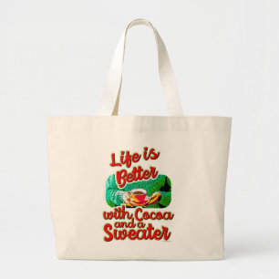 Bolsa Tote Grande Cozy Life é o suéter de férias melhor do cacau