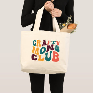 Bolsa Tote Grande Crafty Mães Club Souvenir Retro Style Groovy