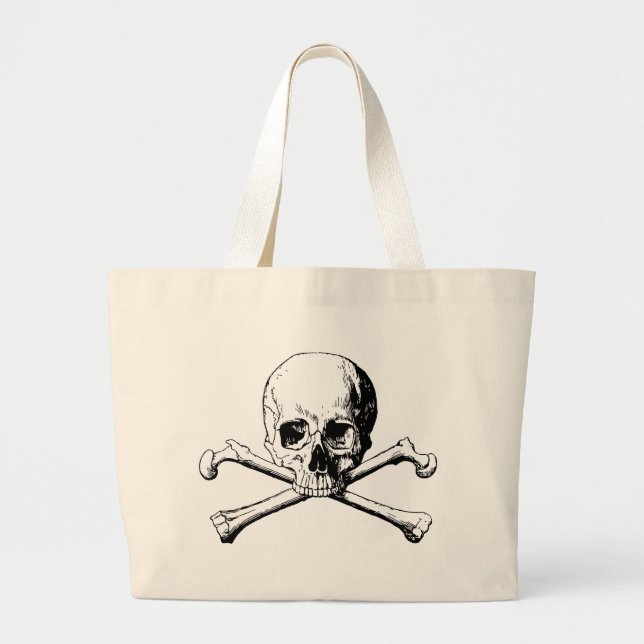 Bolsa Tote Grande Crânio de Crossbones (Frente)