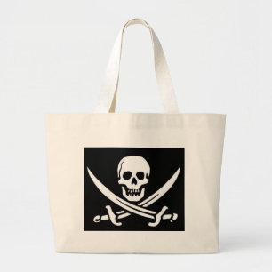 Bolsa Tote Grande Crânio e espadas do pirata