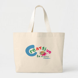Bolsa Tote Grande Creative in Progress Colorful Artistic Quote