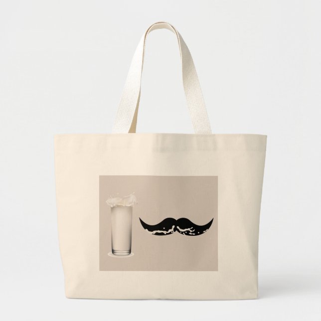 Bolsa Tote Grande Creme de bigode leite (Frente)
