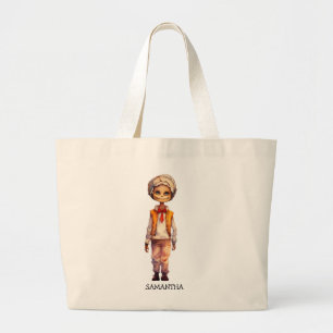 Bolsa Tote Grande Criança Adorável Zombie - Halloween Bonito