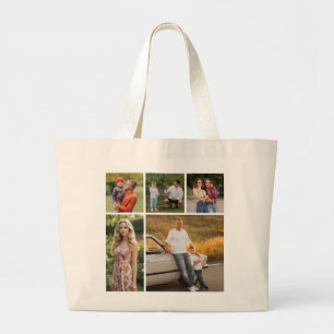 Bolsa Tote Grande Crie sua própria colagem de fotos