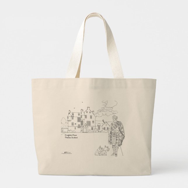 Bolsa Tote Grande Cringletie House Scotland Tote Bag (Verso)