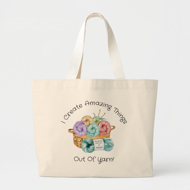 Bolsa Tote Grande Croché Personalizado (Frente)