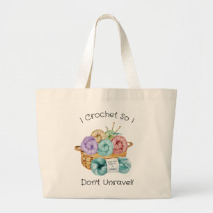 Bolsa Tote Grande Croché Personalizado Divertido