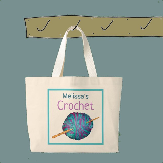 Bolsa Tote Grande Crochet! Gancho de crochê e fio, personalizado. La (Criador carregado)