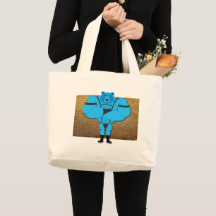 Bolsa Tote Grande Cueca de couro desenho animado gay urso musculoso 