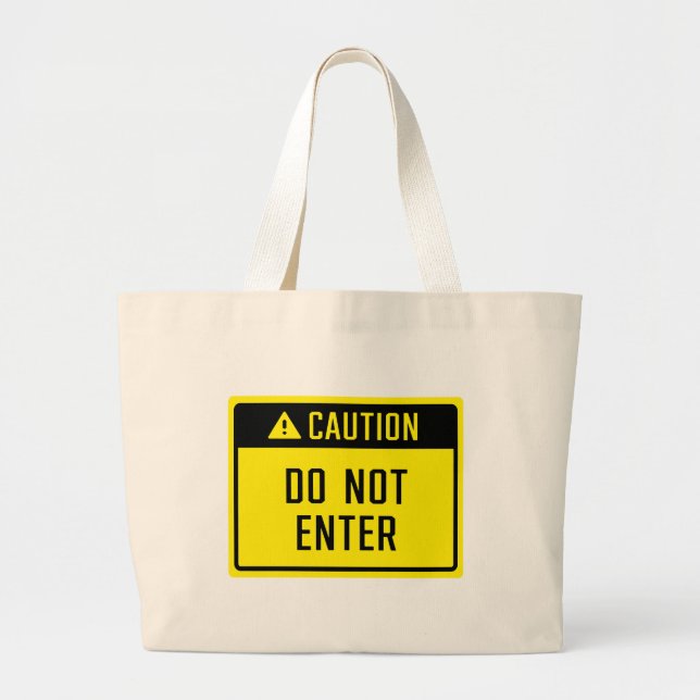 Bolsa Tote Grande Cuidado Não Inserir Sinal (Frente)