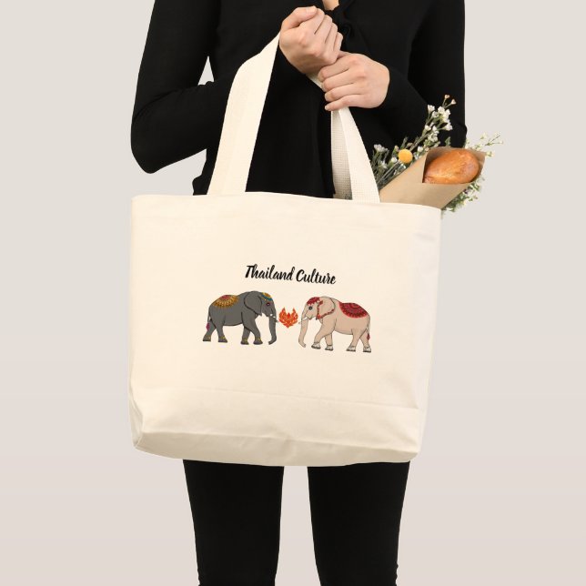 Bolsa Tote Grande Cultura da Tailândia (Frente (produto))
