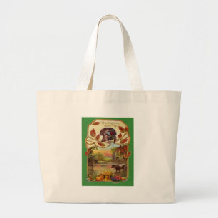 Bolsa Tote Grande Cumprimentos da acção de graças do vintage