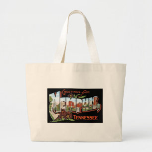 Bolsa Tote Grande Cumprimentos de Memphis, Tennessee! Cartão retro