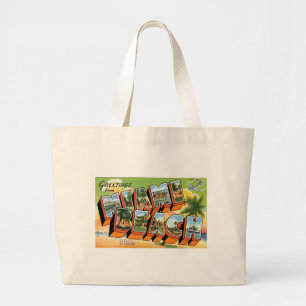 Bolsa Tote Grande Cumprimentos de Miami Beach, Florida!