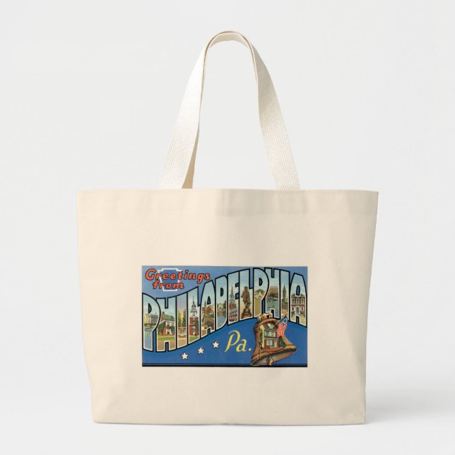 Bolsa Tote Grande Cumprimentos de Philadelphfia, Pensilvânia! (Frente)
