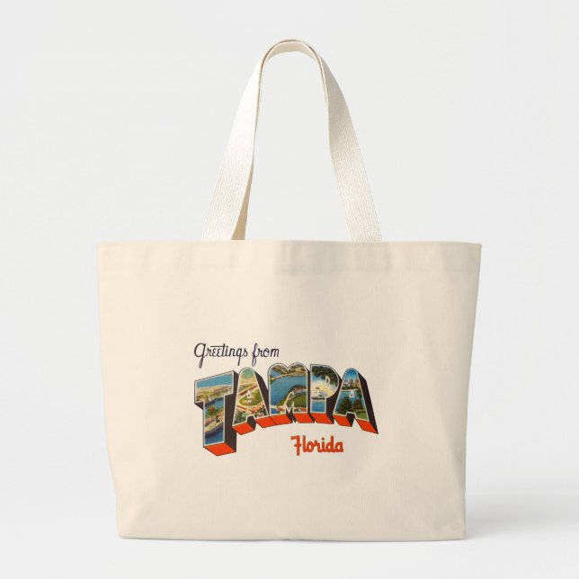Bolsa Tote Grande Cumprimentos de Tampa, Florida (Frente)