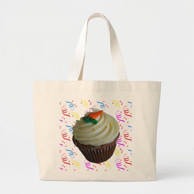 Bolsa Tote Grande Cupcake de Tremor de Cenoura com Confetti (Frente)